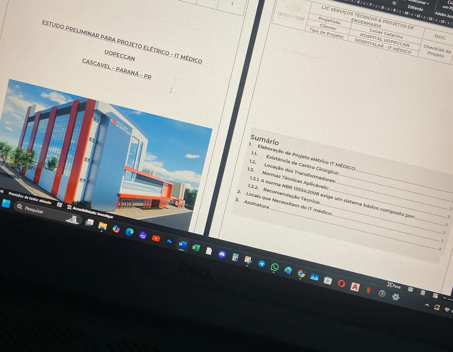 Elaboração de relatório técnico e memorial de cálculo